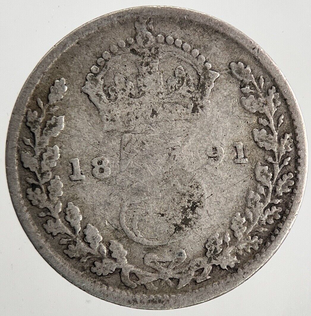 1891 Victoria Threepence Silver Coin | Collectable Grade | a9555