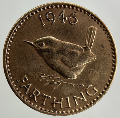 1946 George VI Wren Farthing Coin | Very High Grade