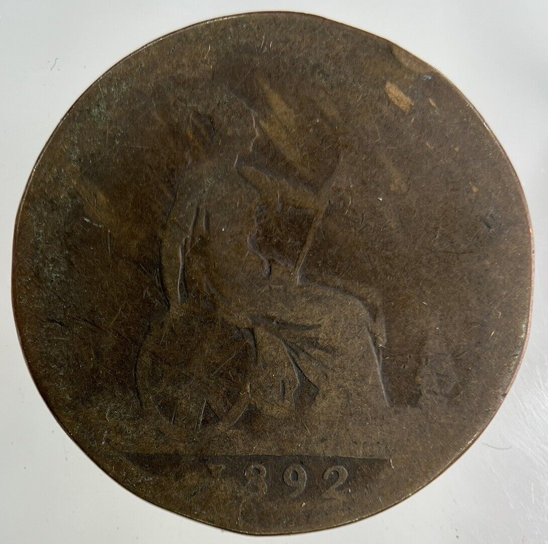 1892 Victoria One Penny Coin | Fair Grade