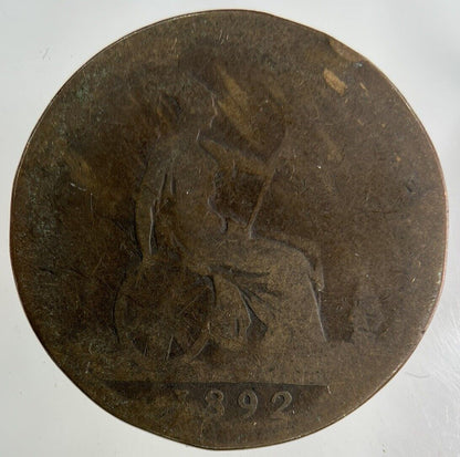 1892 Victoria One Penny Coin | Fair Grade