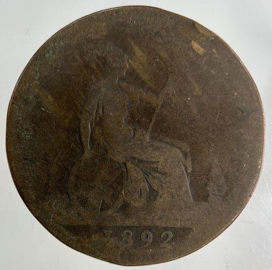 1892 Victoria One Penny Coin | Fair Grade