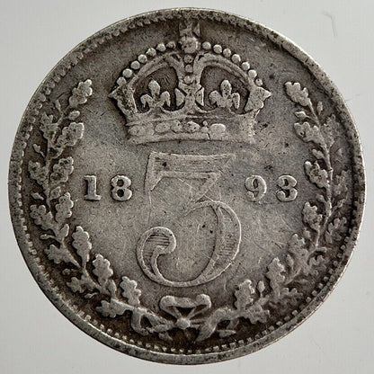 1893 Victoria Threepence Silver Coin | Collectable Grade | a8680