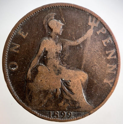 1899 Victoria One Penny Coin | Fair Grade