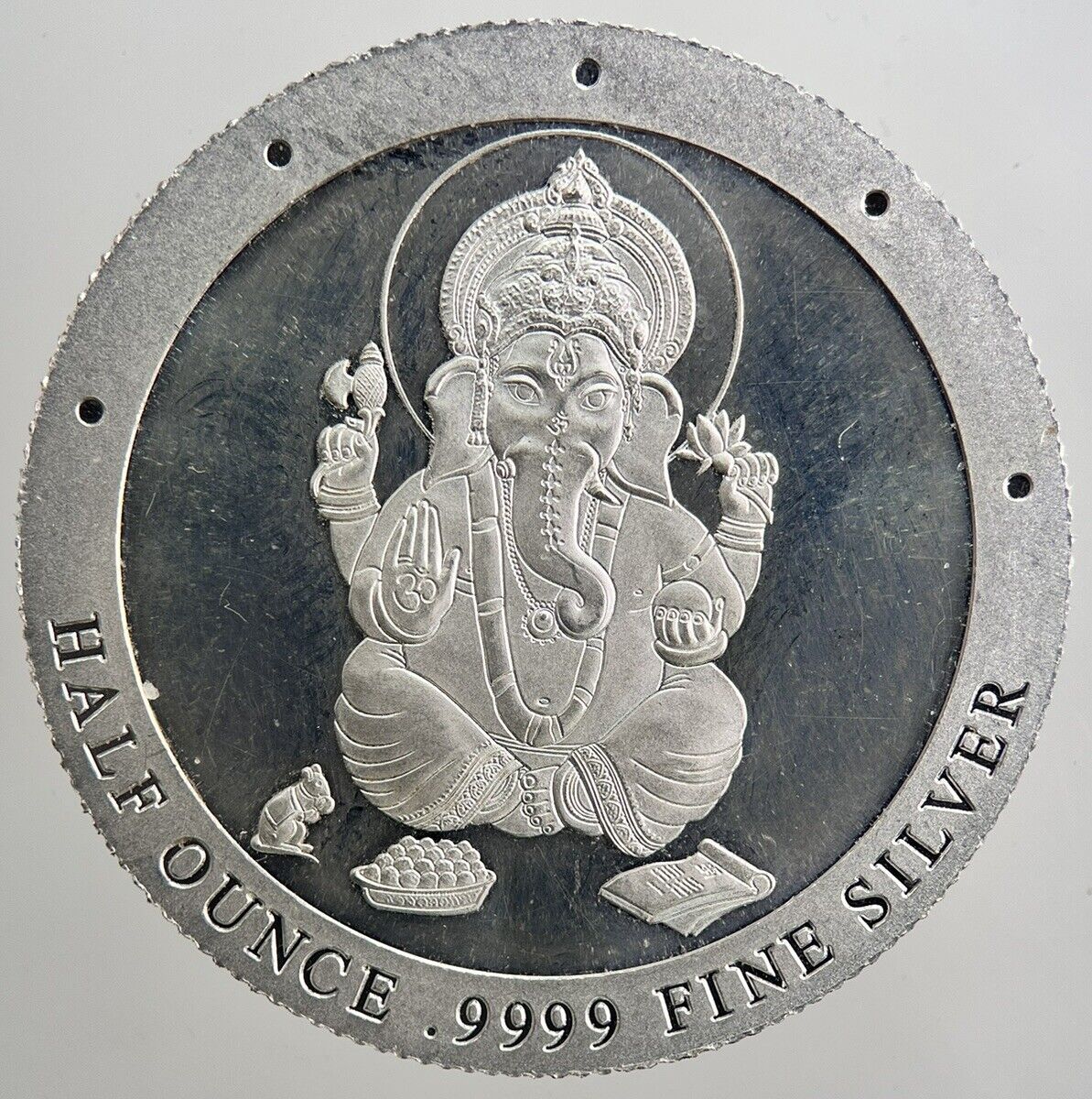 Baird & Co India Hindu Buddha 1/2 Half Oz Silver Coin | Very High Grade