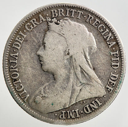 1899 Veiled Head Victoria Shilling Silver Coin | Collectable Grade | a589