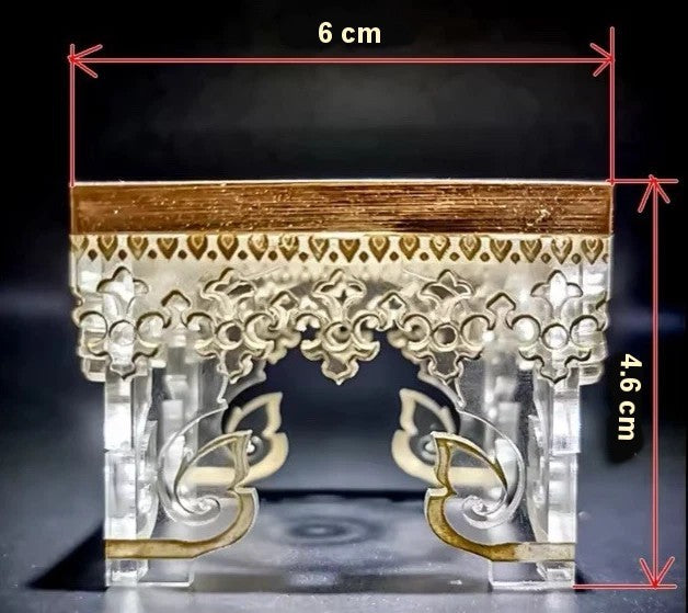 Clear & Gold Multi Purpose Display Table Stand For Coins / Amulet / Medals