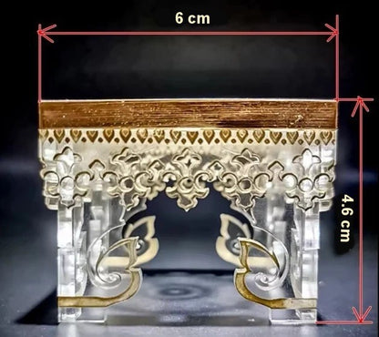 Clear & Gold Multi Purpose Display Table Stand For Coins / Amulet / Medals