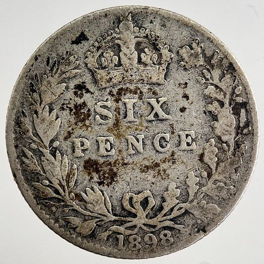 1898 Victoria Sixpence Silver Coin | Collectable Grade | a8505