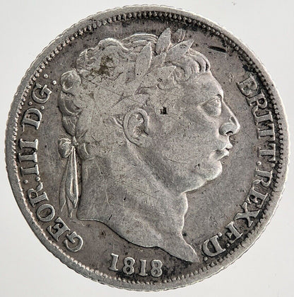 1818 George III 3rd Sixpence Silver Coin | Fine Collectable Grade | a6767