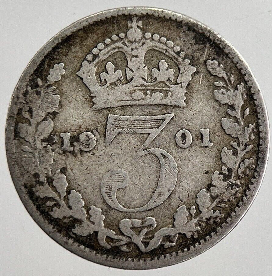 1901 Victoria Threepence Silver Coin | Collectable Grade | a8824