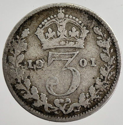 1901 Victoria Threepence Silver Coin | Collectable Grade | a8824
