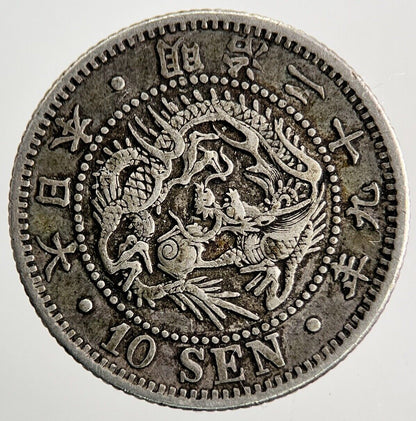 1873-1906 Japan 10 Sen Silver Coin | Fine Collectable Grade | a9511