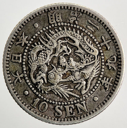1873-1906 Japan 10 Sen Silver Coin | Fine Collectable Grade | a9511
