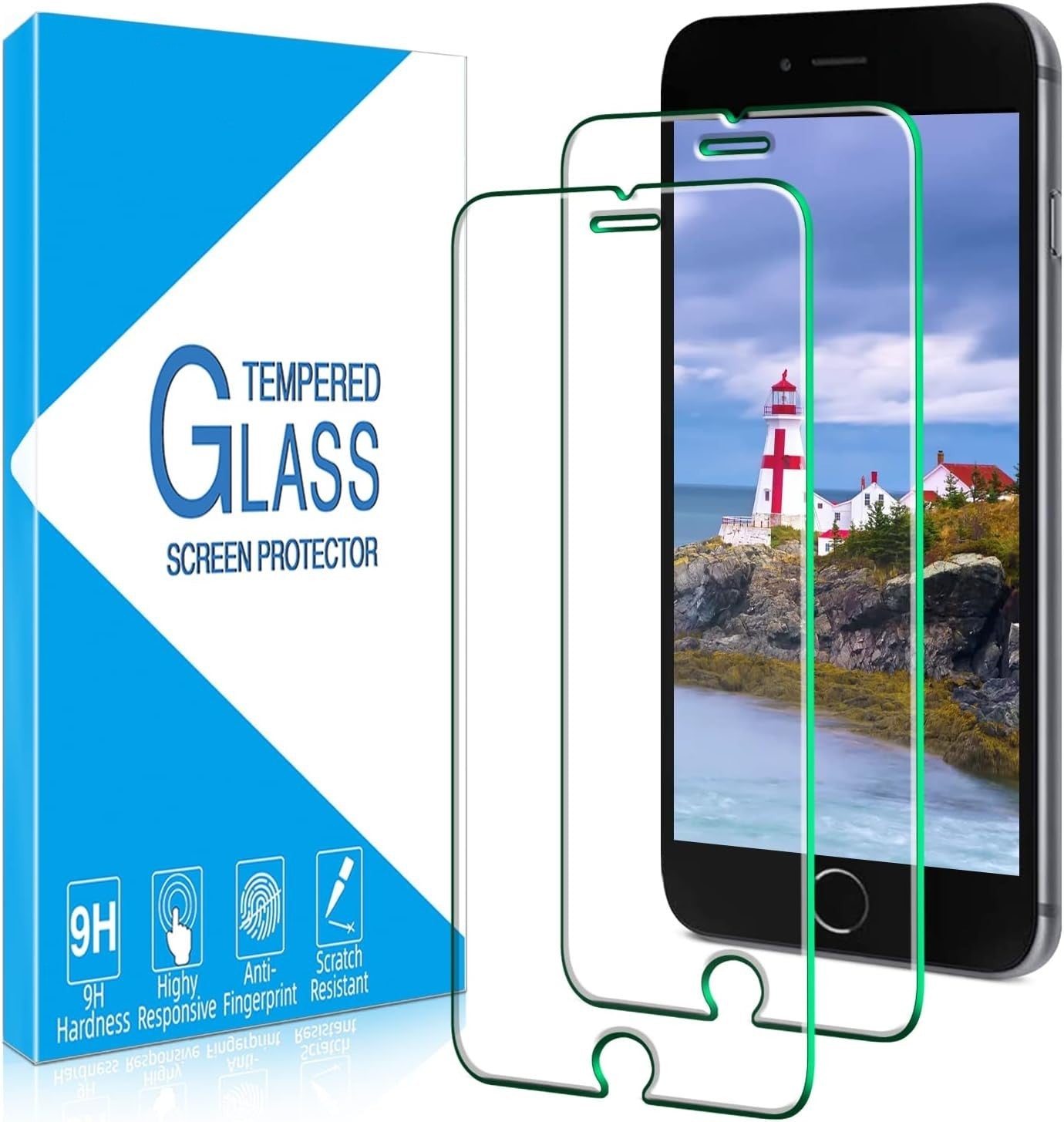 iPhone SE 2020 Protective Tempered Glass Screen Protector 2 Pack NO BUBBLE EDGE
