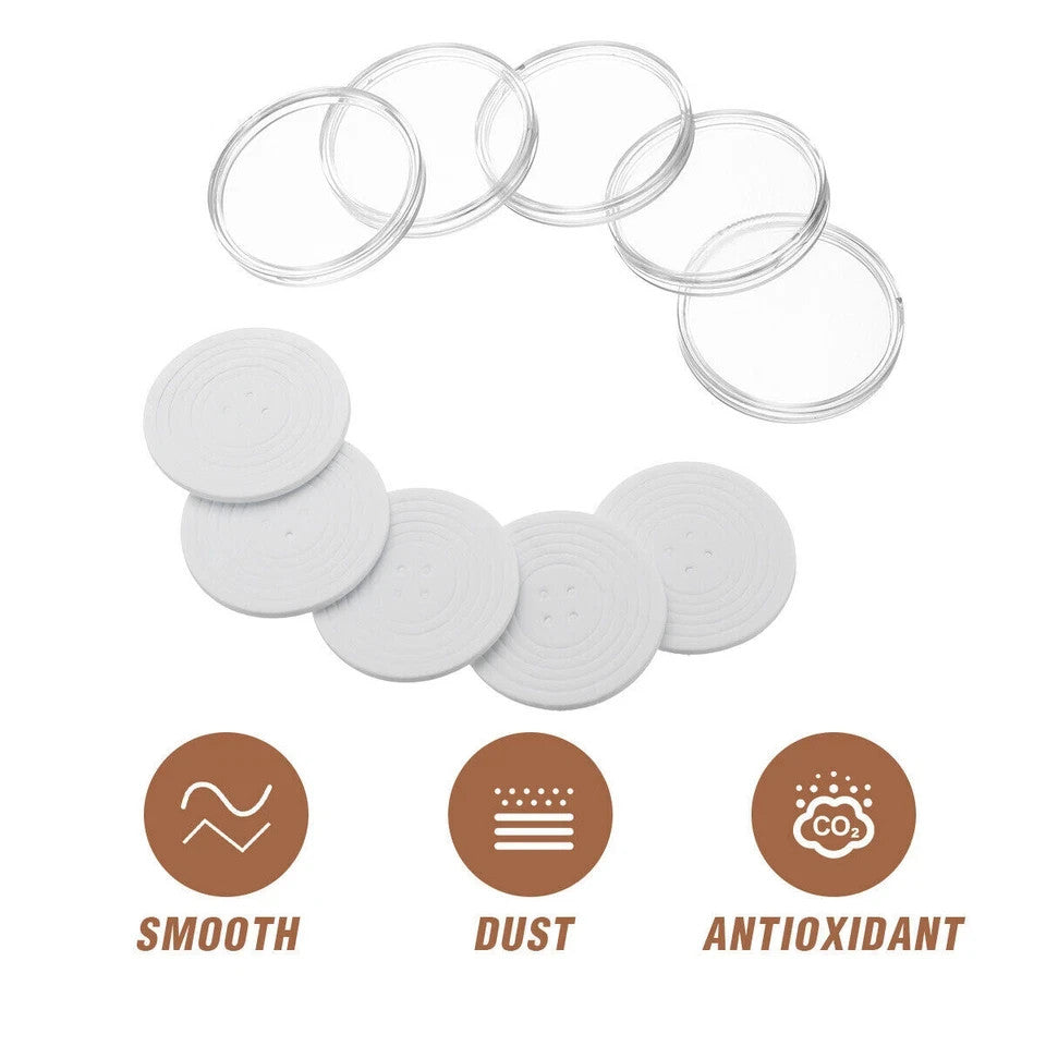 10 x 30mm Coin Storage Protective Clear Capsule + White Adjustable Foam Insert
