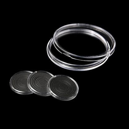 10 x Coin Storage Protective Clear 30mm Capsule + Black Adjustable Foam Insert