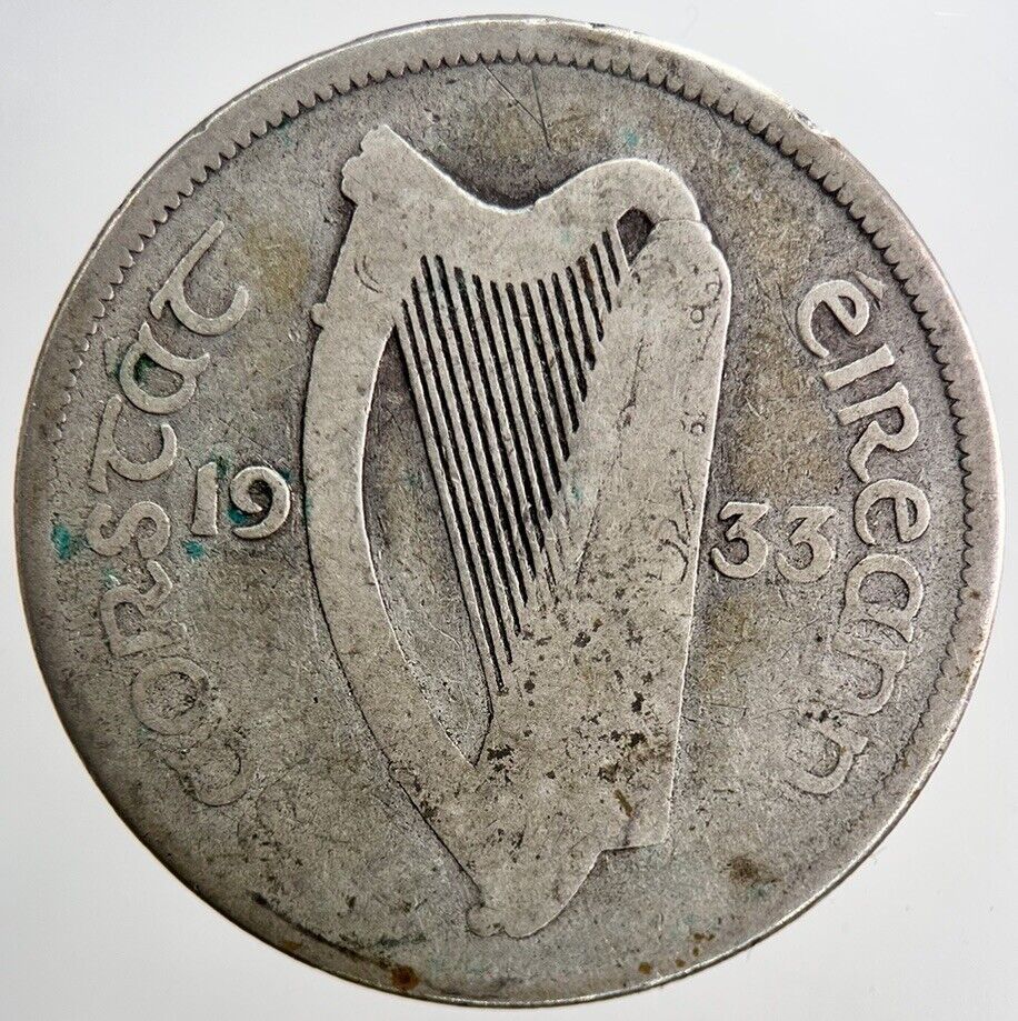 1933 Irish Half-Crown Horse Silver Coin | Collectable Grade | a6408
