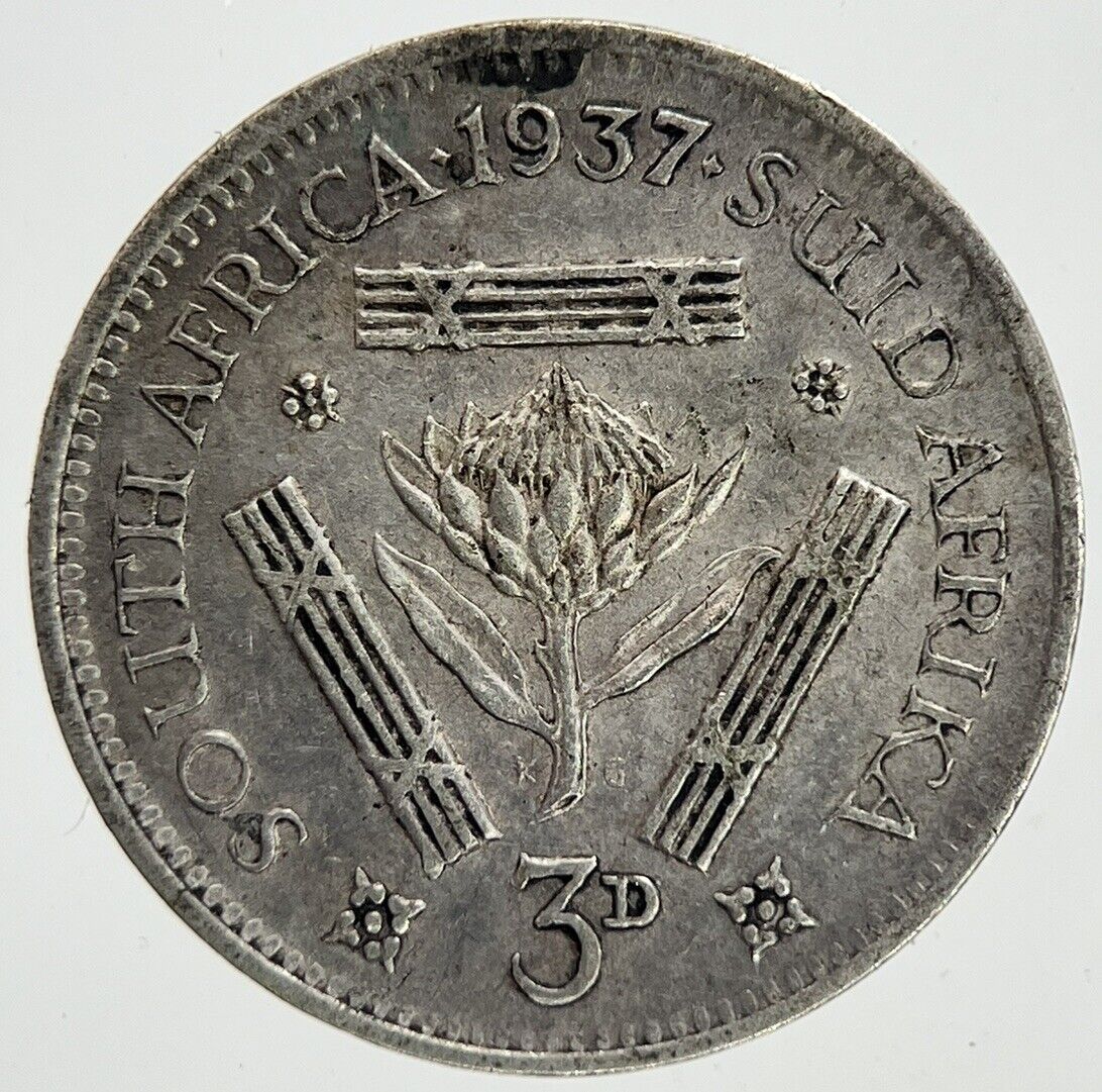 1937 South Africa Threepence Silver Coin | Fine Collectable Grade | a6989