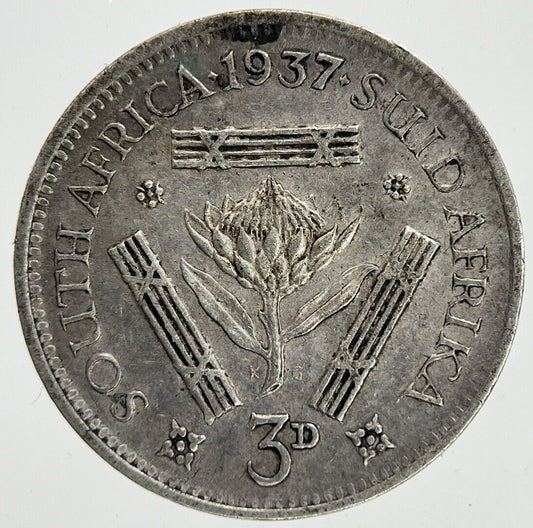 1937 South Africa Threepence Silver Coin | Fine Collectable Grade | a6989