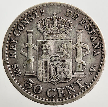1904 Spain 50 Centimos Cents Coin | Fine Collectable Grade