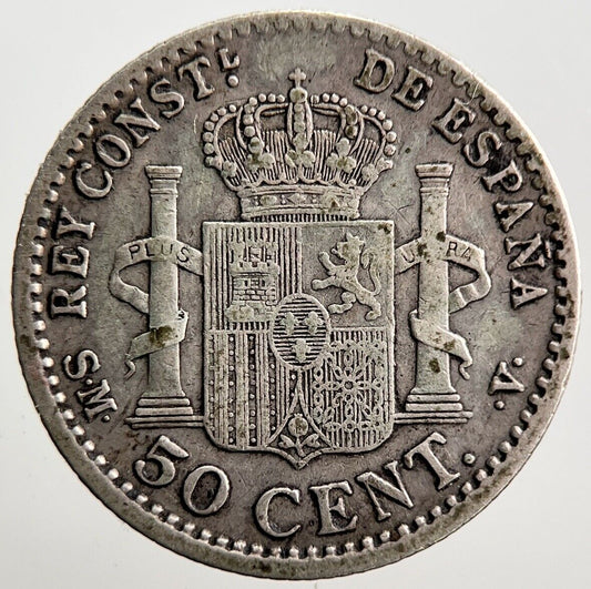 1904 Spain 50 Centimos Cents Coin | Fine Collectable Grade