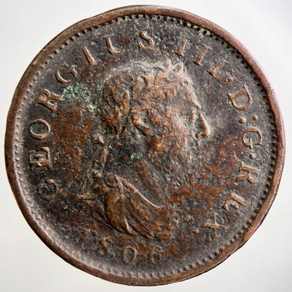 1806 George III 3rd One Penny Coin | Collectable Grade
