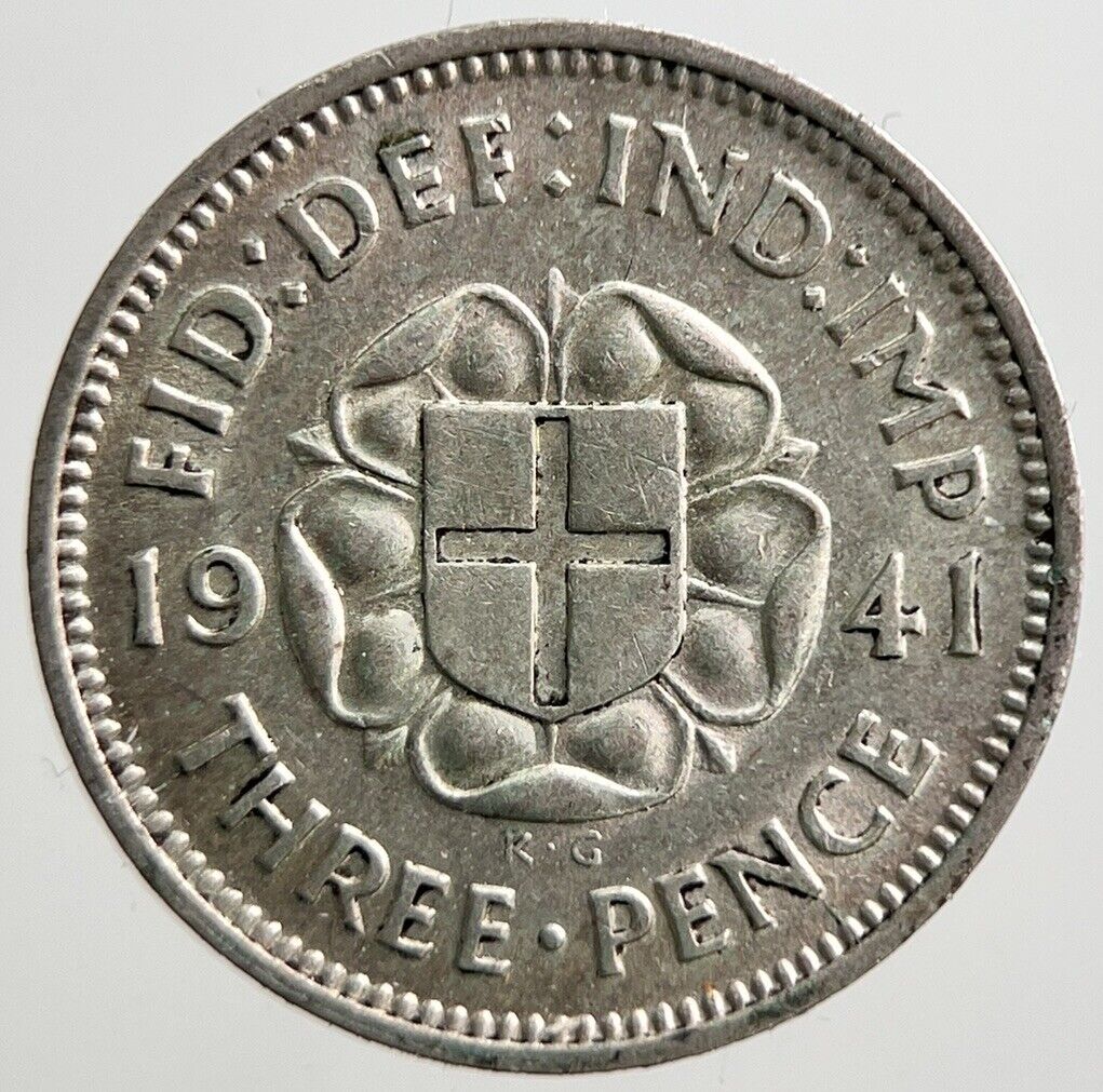 1941 George VI Threepence Silver Coin | Fine Collectable Grade | a2794