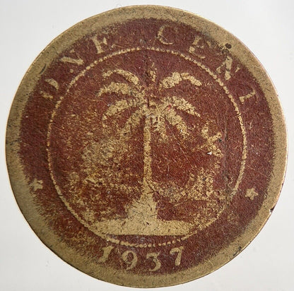 1937 Liberia One Cent Coin | Collectable Grade | a6466
