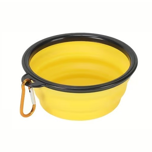 350ml Yellow Pet Supplies Folding Bowl Portable Pet Folding Travel Cat Dog Bowl