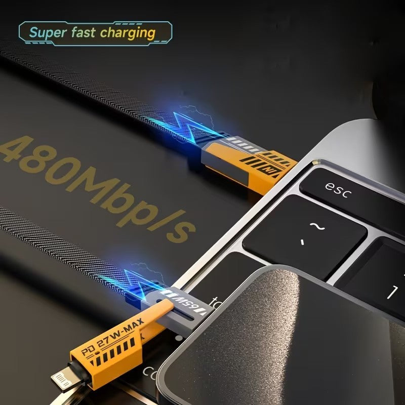 4 in 1 USB Fast Charge Charging Cable Charger Tablet iPhone Lightening Type C