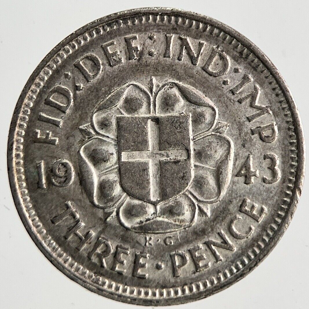 1943 George VI Threepence Silver Coin | Very High Grade | a9827