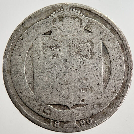 1890 Victoria Shilling Silver Coin | Fair Grade | a8647