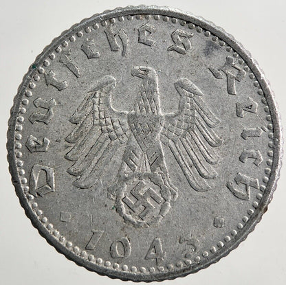 1943-D Nazi Germany 50 Pfennig Coin | Very High Grade