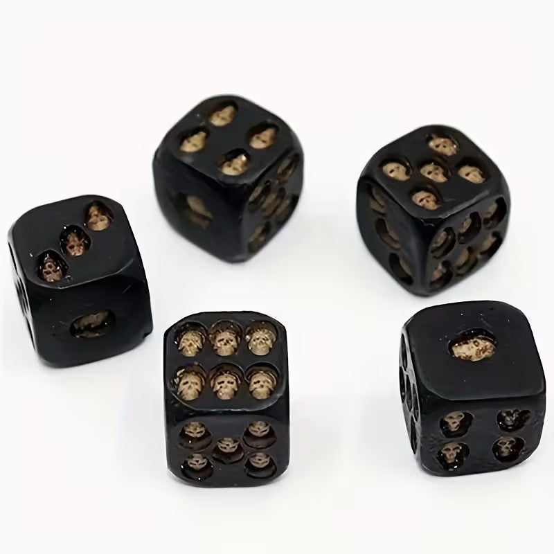 x5 Skull Dice 6 Sided Dices for Dungeons and Dragons RPG Role Playing Board Game