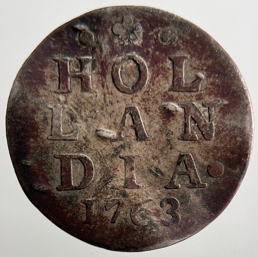 1763 Hollandia Dutch Republic 2 Stuivers Silver Coin | Collectable Grade | a3270