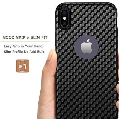 iPhone X / XS TPU Carbon Fiber Effect Slim Case Protector Premium UK Stock