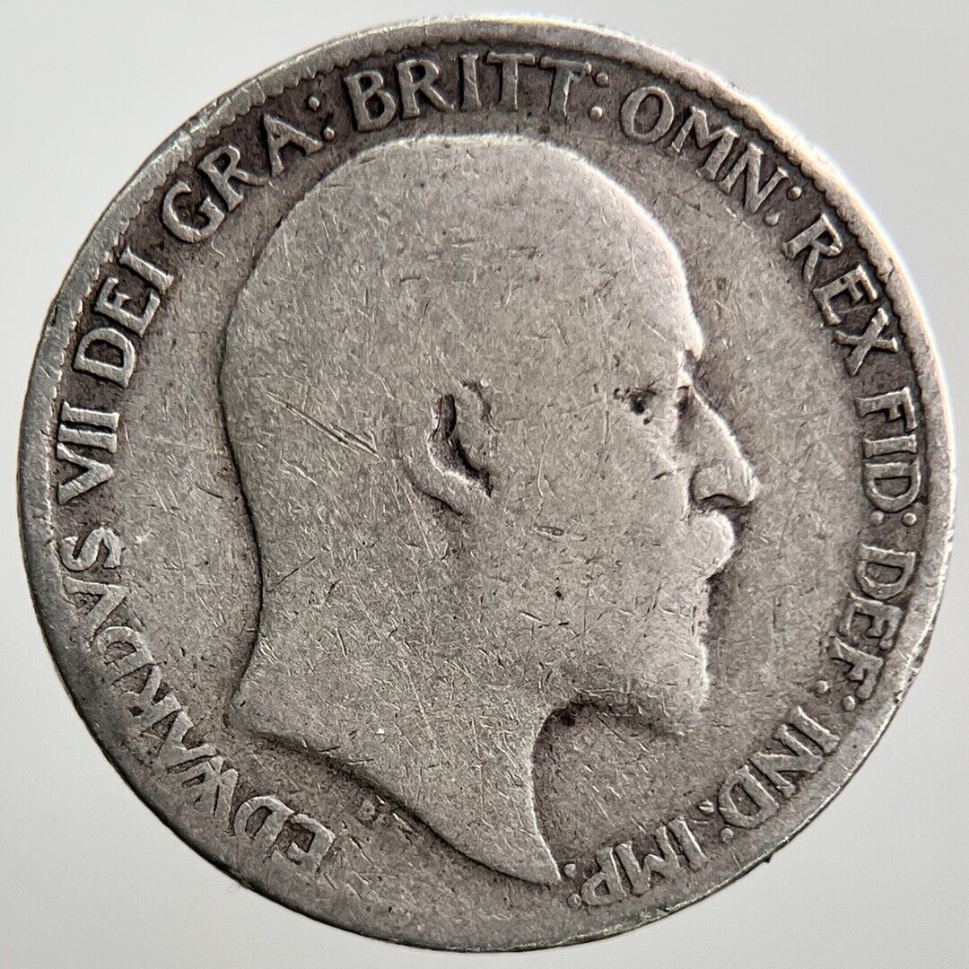 1910 Edward VII Sixpence Silver Coin | Fair Grade | a523