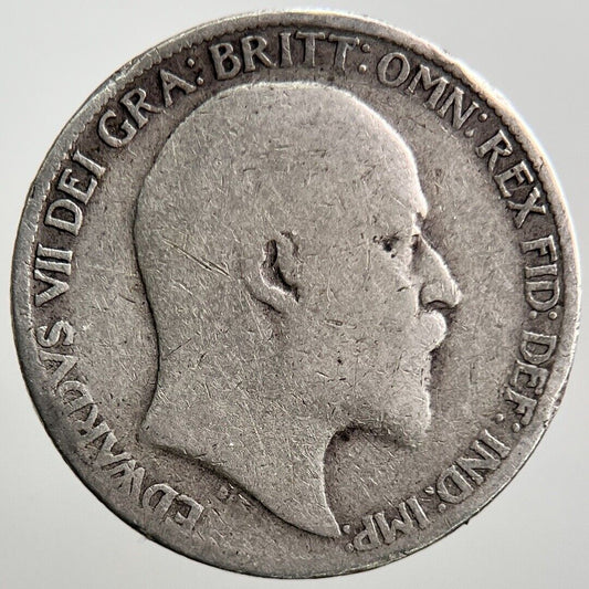 1910 Edward VII Sixpence Silver Coin | Fair Grade | a523