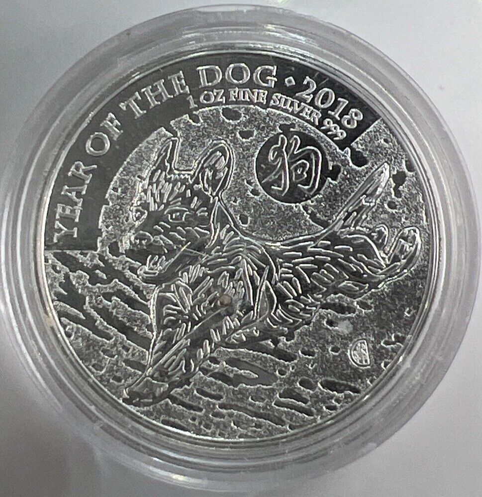 2018 Year of The Dog Royal Mint 1oz Silver Coin | Comes in Capsule