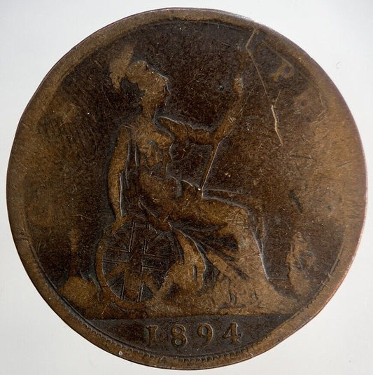 1894 Victoria One Penny Coin | Collectable Grade | a8933