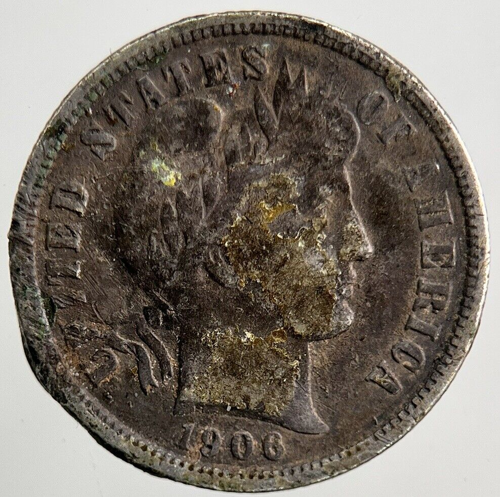 1906 US USA Barber One Dime Silver Coin | Collectable Grade | a5519