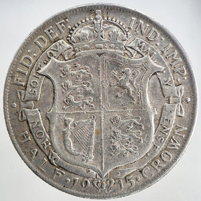 1915 George V Half-Crown Silver Coin | Fine Collectable Grade | a6832