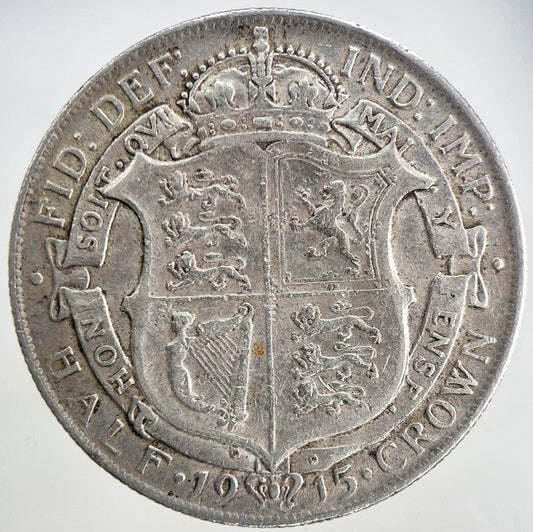 1915 George V Half-Crown Silver Coin | Fine Collectable Grade | a6832