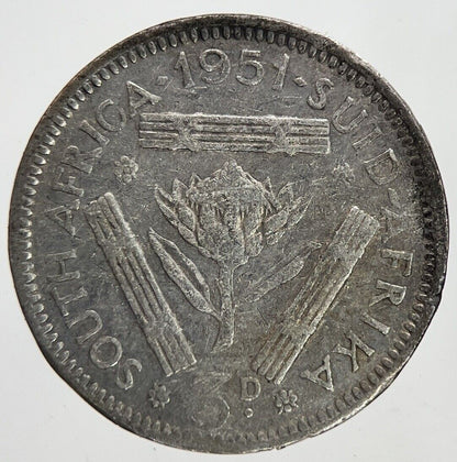 1951 South Africa Threepence Silver Coin | Collectable Grade | a6998