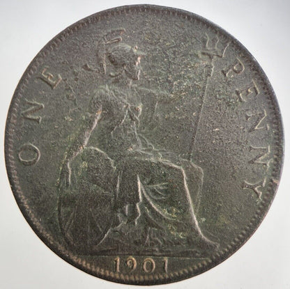 1901 Victoria One Penny Coin | Fine Collectable Grade | a5739