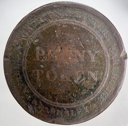 1800’s Yorkshire Barnsley One Penny Token Coin | Collectable Grade | a2618