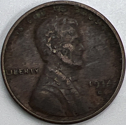 1934 D US USA Lincoln Wheat One Cent | American Copper Coin | Fine Grade | a468