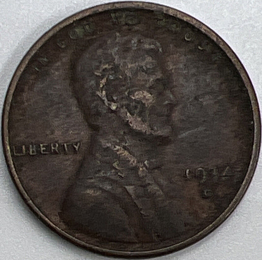 1934 D US USA Lincoln Wheat One Cent | American Copper Coin | Fine Grade | a468