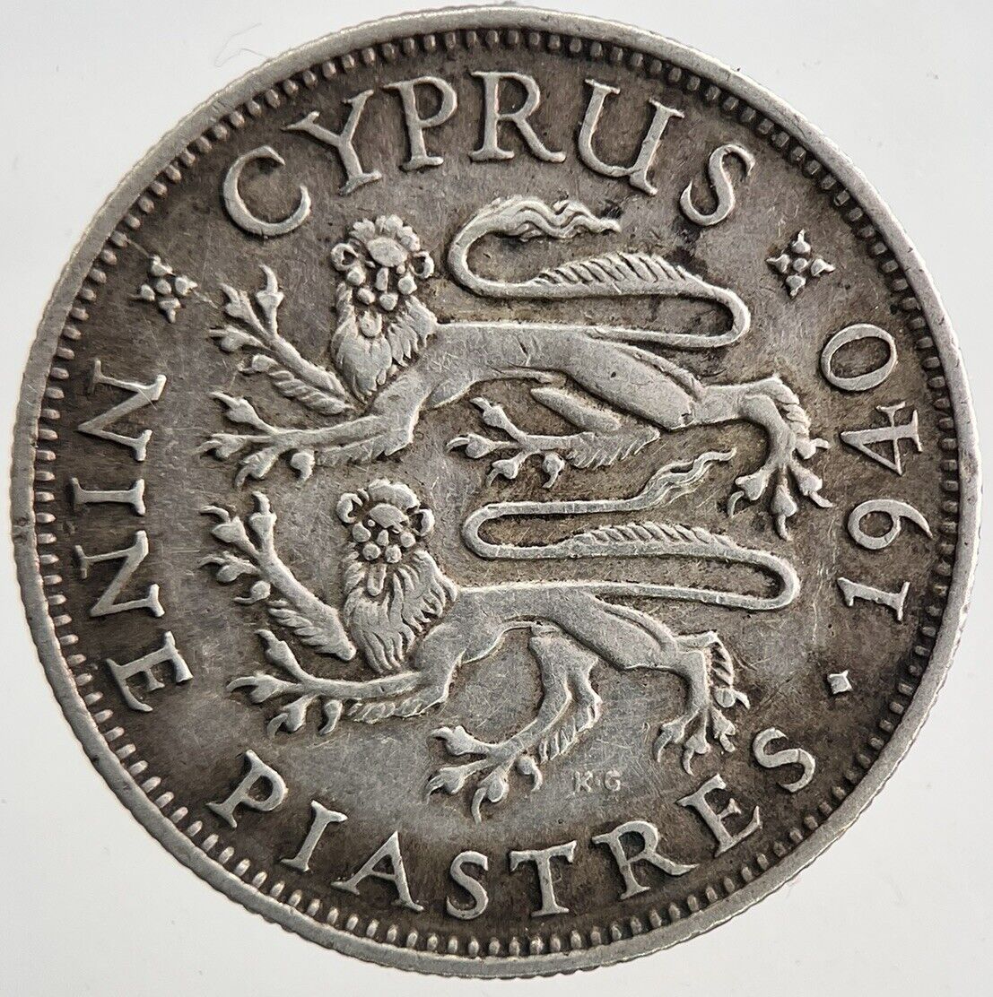 1940 Cyprus Nine 9 Piastres Silver Coin | Very High Grade | a9290