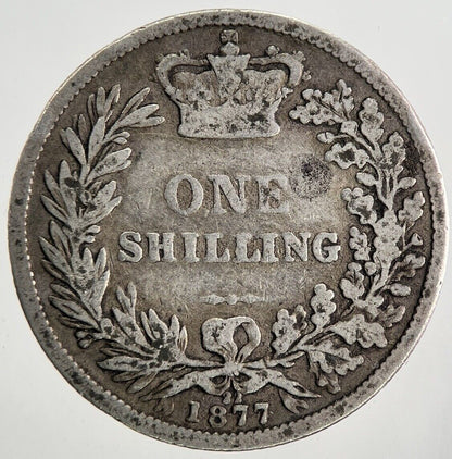 1877 Victoria Shilling Silver Coin | Collectable Grade | a9577